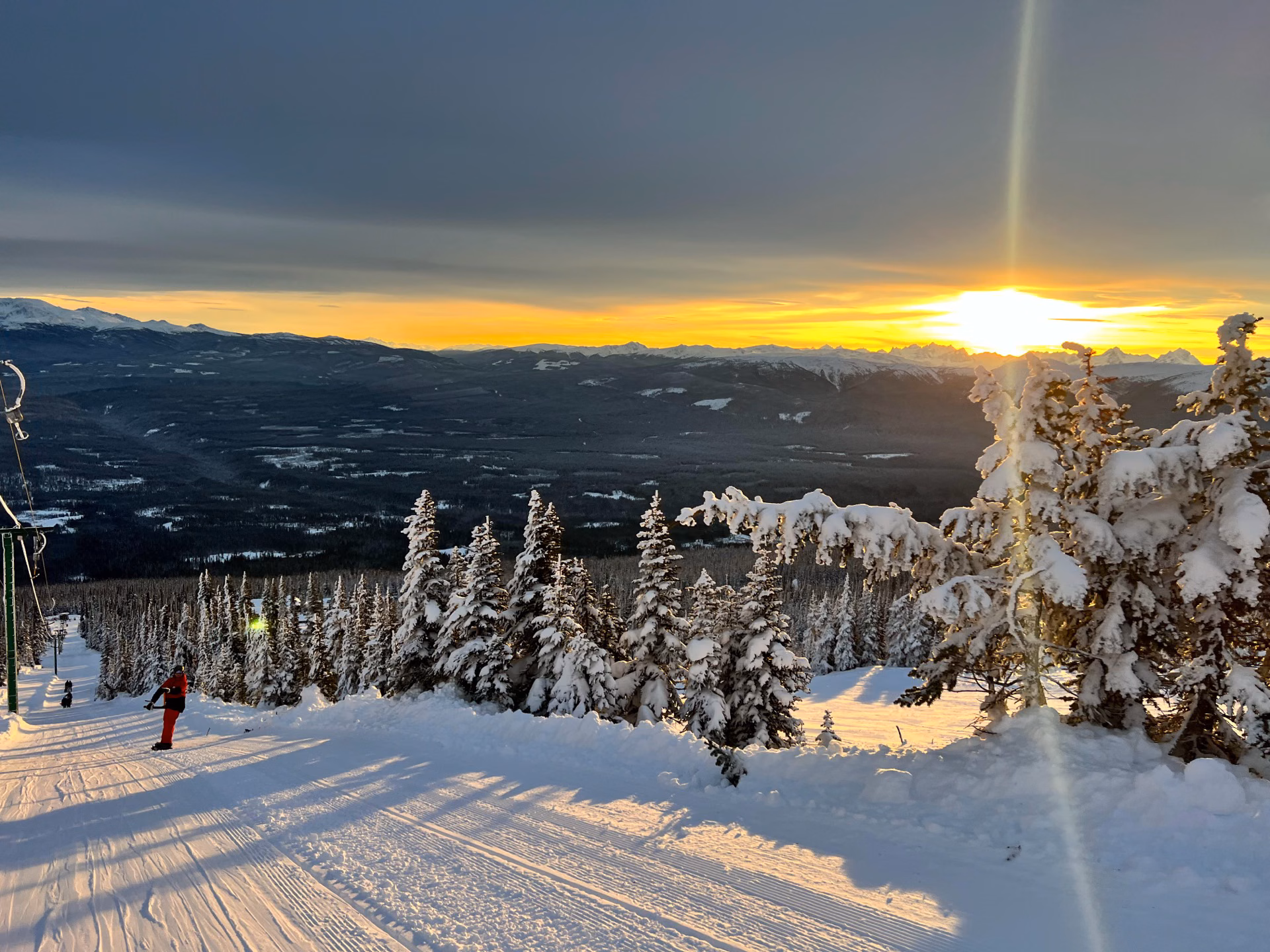 Sunrise view over the Bulkley Valley from Hudson Bay Mountain